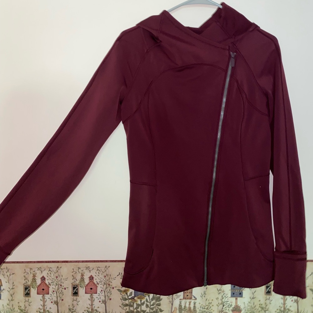 Lululemon Burgundy Asymmetrical Zip-Up Jacket